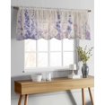 thumbnail image 4 of Watercolor Lavender Sheer Curtains Valances for Windows Country Spring Field Leaf Wildflower Chiffon Kitchen Valances for Cafe, Voile Window Treatments Curtains for Living Room Bedroom, 42"x12", 4 of 9