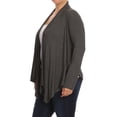 thumbnail image 3 of Women's Plus Size Casual Long Sleeve Draped Open Front Solid Cardigan XL-4XL, 3 of 5