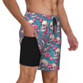 thumbnail image 2 of Daiia happy Skull rose Mens Swim Trunks Swim Shorts Quick Dry Swim Shorts with Mesh Lining Pockets-3X-Large, 2 of 9