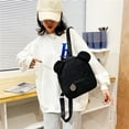 thumbnail image 3 of Cute Bear Shaped Shoulder Backpack Fleece Women Bagpack Handbag (Style 4), 3 of 7