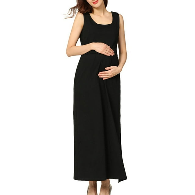 Bwiyojiz Tailles P-TTTG Robes de Maternité pour Femmes Dames Mode d'Été Allaitement Enceinte Sans Manches à Rayures Robe Invisible Ouverte Vêtements, Cadeaux d'Anniversaire