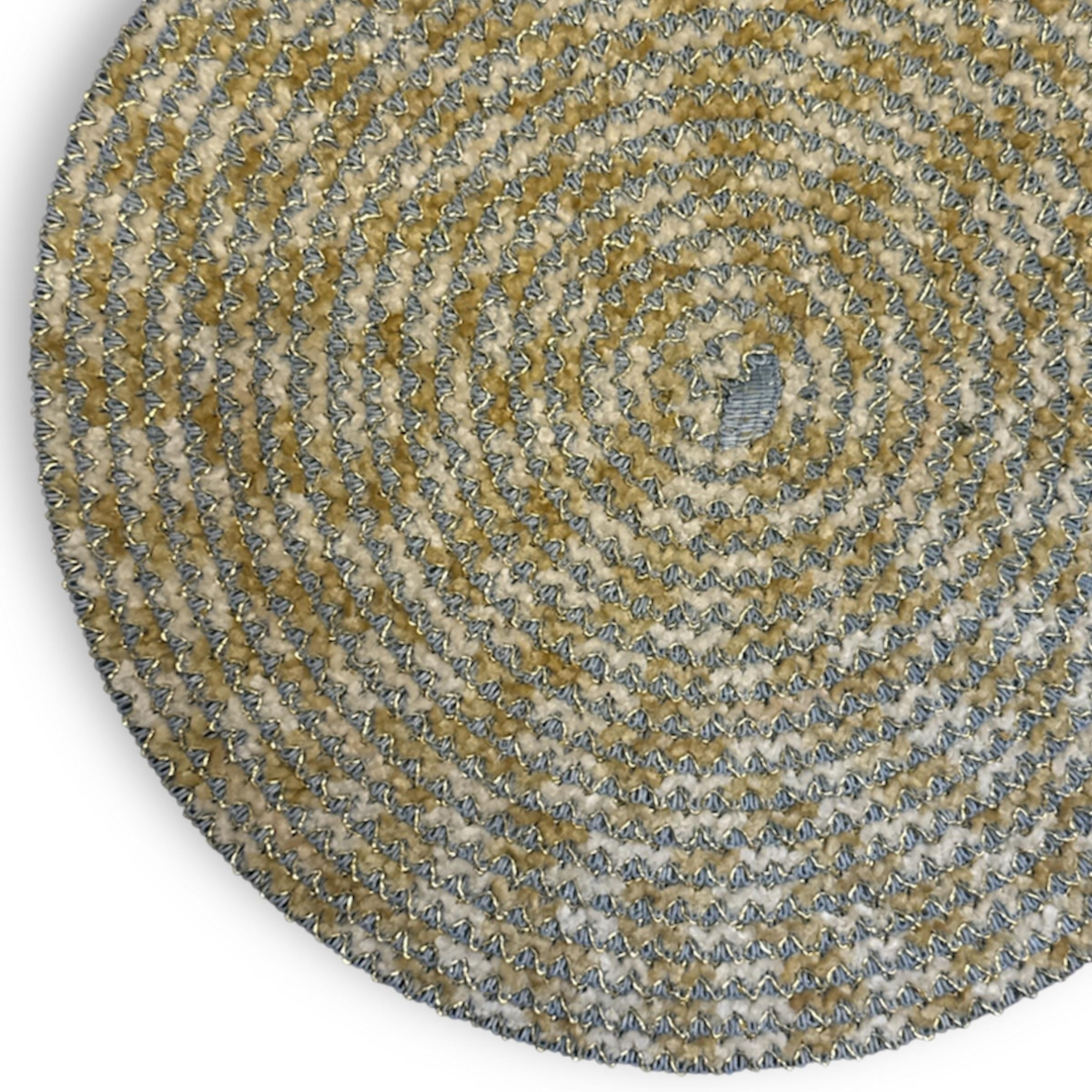 Dainty Home Set of 4 Placemats | Elegant and Durable | 15x15 in Round Woven Non-Slip Washable Place Mats | Tear-Resistant Heat | Resistant Placemats