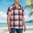 thumbnail image 5 of Goofa Heart Plaid Hawaiian Shirt for Men, Unisex Summer Beach Casual Short Sleeve Button Down Shirts,Aloha Tropical Floral print shirt-Medium, 5 of 9