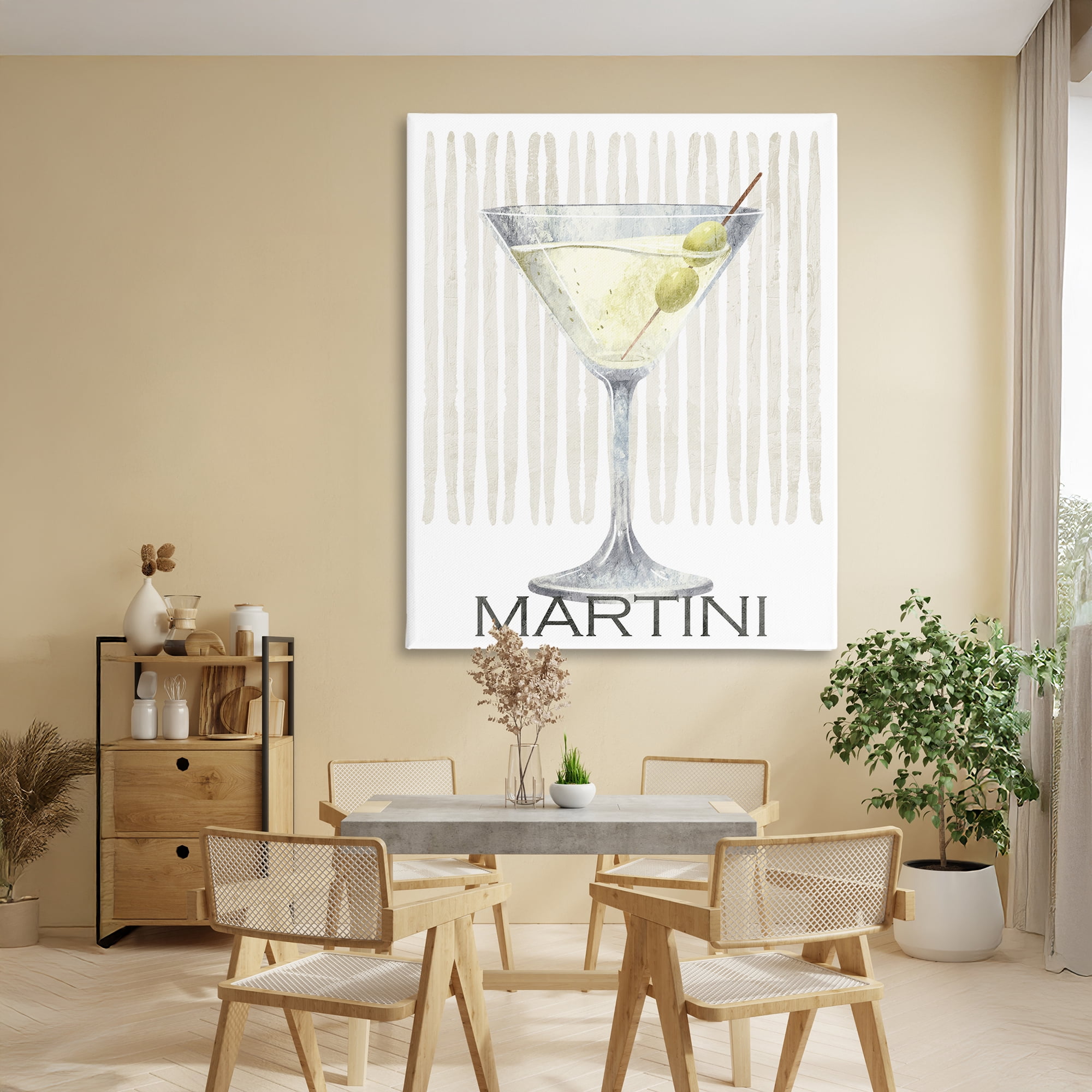 Stupell Industries Subtle Martini Drink Canvas Wall Art, design by Kim Allen