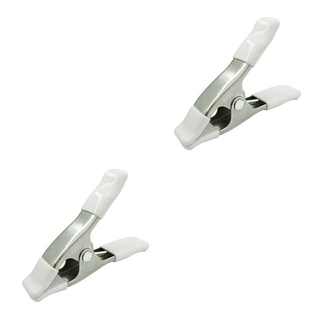Scienceny Abrazadera de resorte de Metal portátil para fotografía, Clip de invernadero para carpintería, sujetador en forma de A, accesorio de Blanco 2piezas