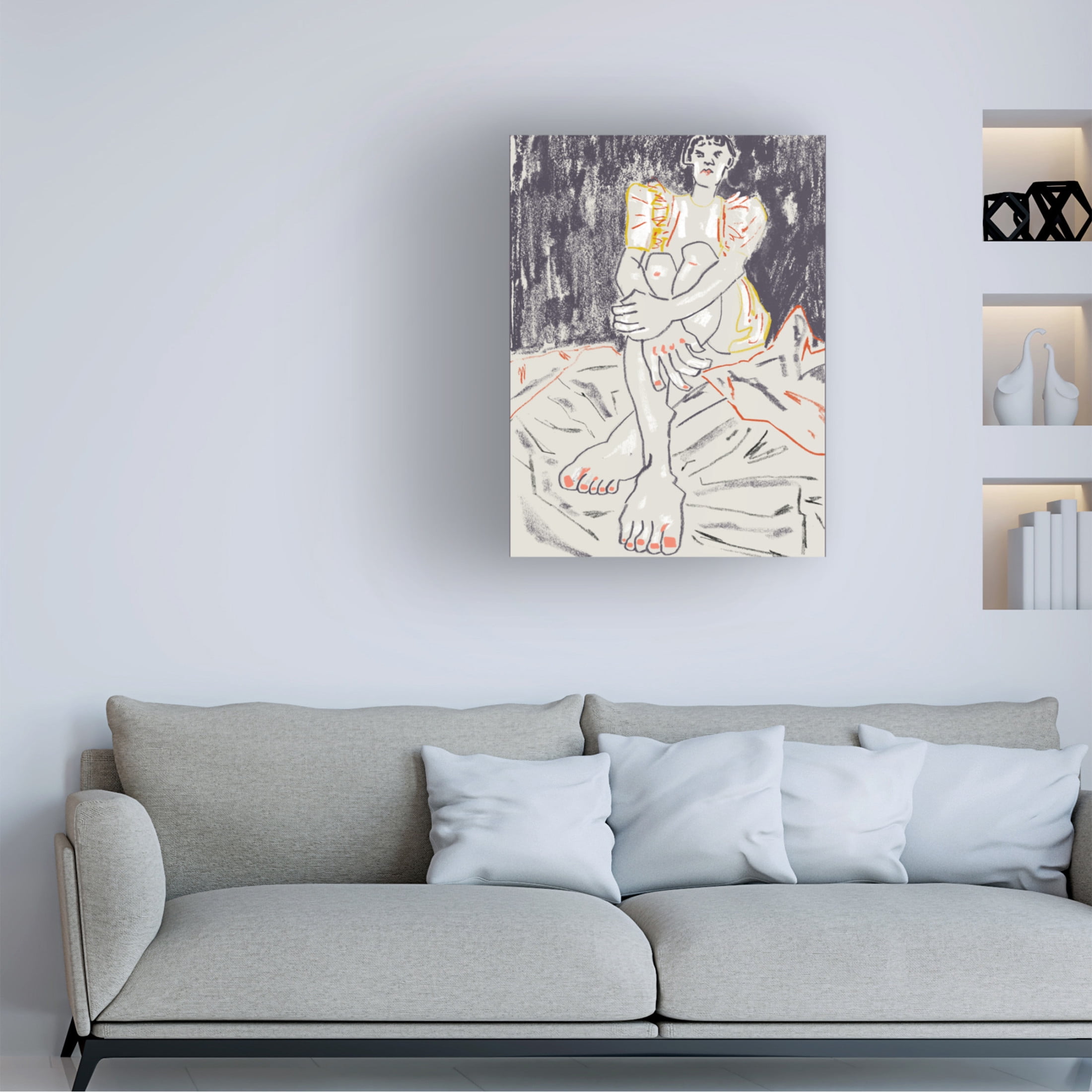 Trademark Fine Art Francesco Gulina The Girl In The Yellow Dress Dark Canvas Wall Art