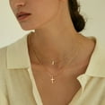 thumbnail image 5 of IEFSHINY Cross Initial Necklace for Women Dainty 14K Gold Plated Layered Necklace Simple Gold Necklaces for Women Trendy, 5 of 6