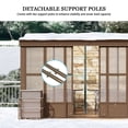 thumbnail image 6 of Mondawe 10x12 ft Wall Mounted Hardtop Gazebo Polycarbonate Roof Sunroom w/Detachable PVC Screen, Lockable Sliding Front and Side Doors,Lean to Gazebo for Porch, Patio, Lawns, 6 of 11