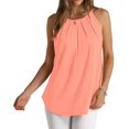 thumbnail image 2 of Womens Pleated Tank Tops Spaghetti Strap Camisole Halter Tops Curved Hem Fashion 2025 Coral XL, 2 of 9