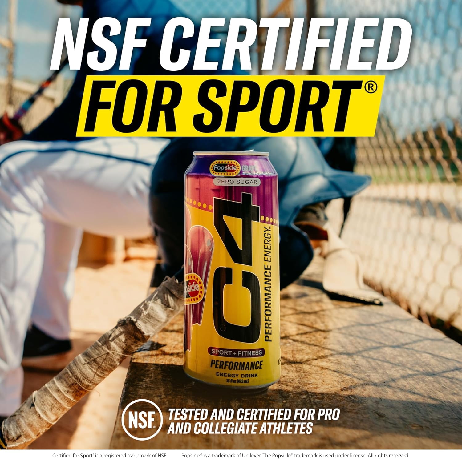 C4 Performance Energy Drink, Hawaiian Pineapple Popsicle Flavor, Zero Sugar, Carbonated, 16 oz can (12 Pack)