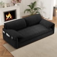 thumbnail image 3 of Aukfa Queen Sleeper Sofa Bed, Convertible Loveseat Pull Out Sofa Couch with Side Pockets, Black, 3 of 10