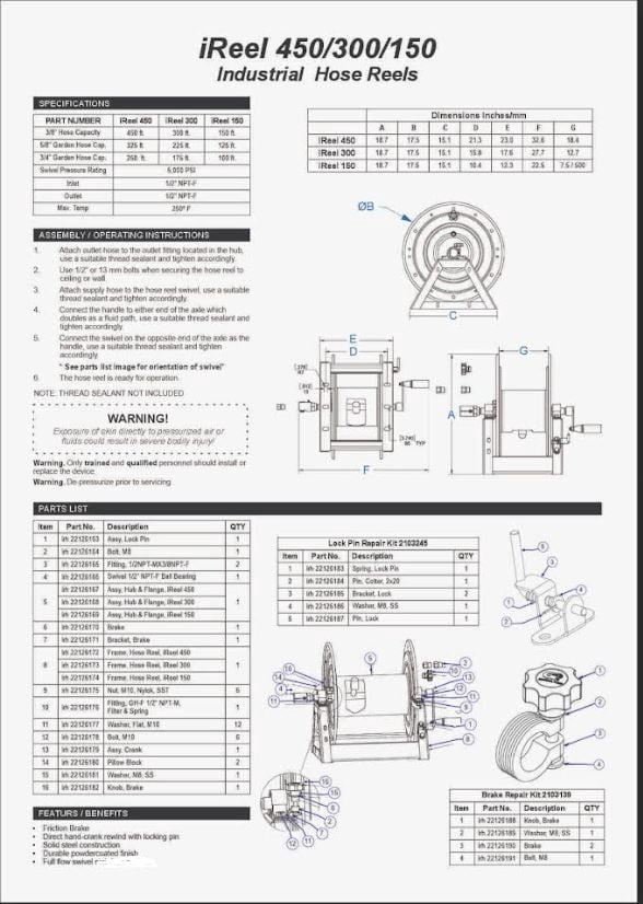 Pressure Washer Hose Reels Heavy Duty 3/8" x 300ft,5000 PSI with Hand Crank Steel Reels for Power Washers | Outdoor Hose Reels for Water, Air, Liquid Use | Industrial-Grade Sturdy Frame Hose 300 FT