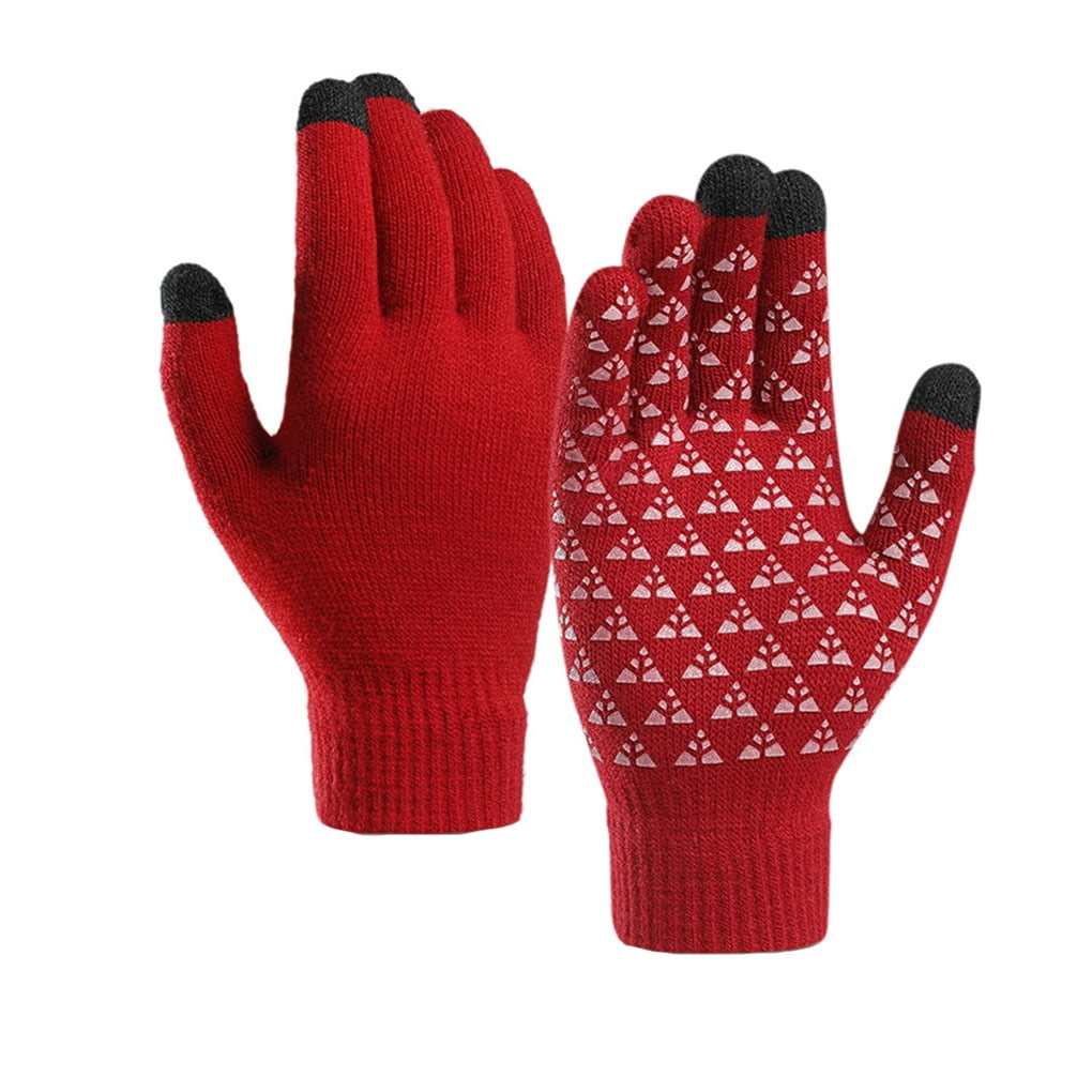 Touch Screen Magic Winter Gloves Mens Ladies For Smartphone Tablet Red 