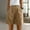 Khaki, variant on CheerKidz Women's Comfortable Summer Shorts Summer Cotton and Linen Elastic High Waist Linen Pants with Pockets for Casual and Comfort Wear