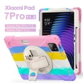 thumbnail image 2 of XYX Case for Xiaomi Pad 7/Xiaomi Pad 7 Pro 11.2 inch with 360 Degree Rotating, Hand Strap, Shoulder Strap, Colourful Pink, 2 of 7