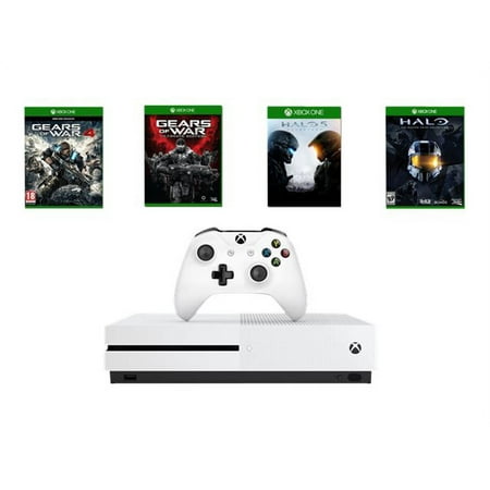 Microsoft Xbox One S - Gears of War and Halo Special Edition Bundle - game console - 4K - HDR - 500 GB HDD - white