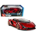 thumbnail image 5 of Lamborghini Sian FKP 37 Red with Copper Wheels 1/18 Diecast Model Car by Bburago, 5 of 5