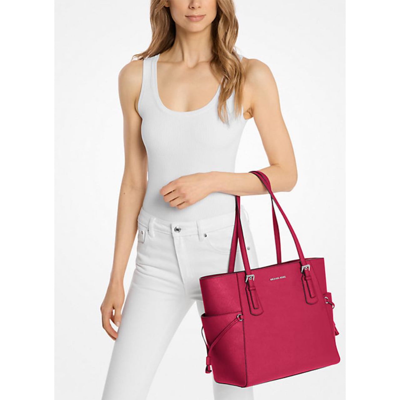 Michael Kors Women's Voyager Large Color-Block Signature