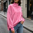 thumbnail image 4 of Azrian Women’s Turtleneck Pullover Top,Loose Fit Long Sleeve Sweatshirt Sizes S-2XL, 4 of 6