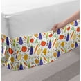 thumbnail image 2 of Vegetable Bed Skirt, Nursery Cartoon Characters Eggplant Tomatoes and Pepper Salad Elements Pattern, Elastic Bedskirt Dust Ruffle Wrap Around for Bedding Decor, 4 Sizes, Multicolor, by Ambesonne, 2 of 2