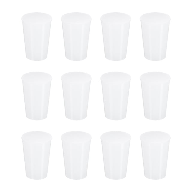 Uxcell 12 Pcs Tapones de Goma Sólida de Silicona Blanca, Tapones Cónicos para Fregaderos, Diámetro de 11 mm a 15 mm