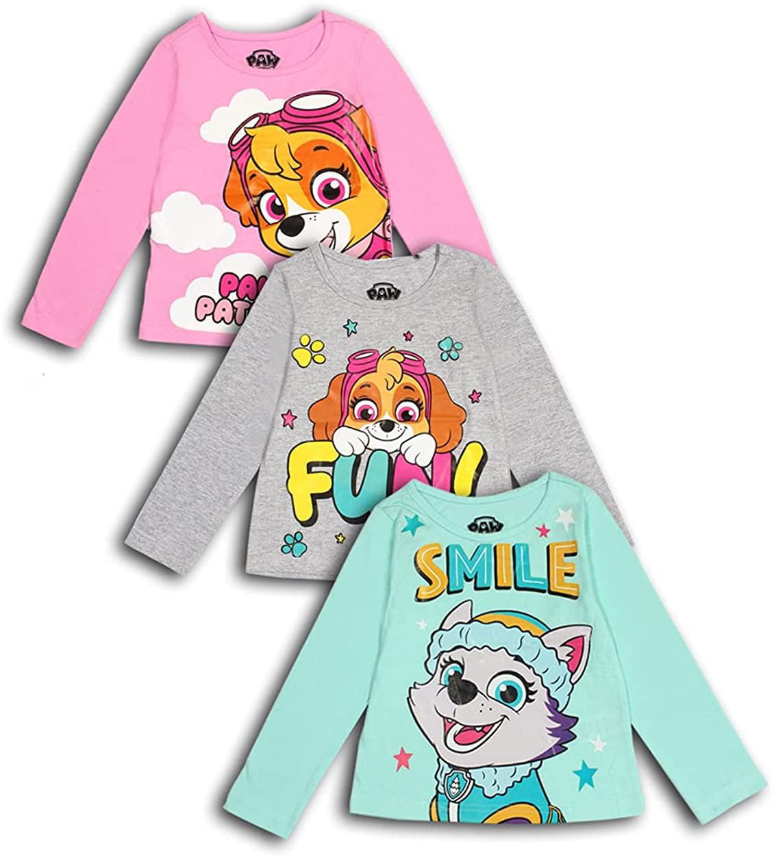Paw Patrol Skye and Everest Girls 3 Pack Character Sleeve Sleeve Tees, Toddler - Walmart.com