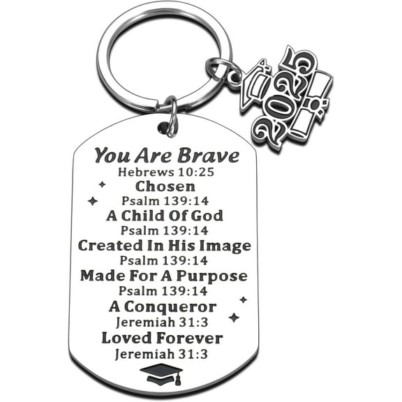 2025 Graduation Gifts for Her Him 5th Grade Graduation Gifts for Boys Girls Religious Easter Christian Graduation Bulk Keychain for College High School Students Nurse Master