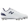 thumbnail image 3 of New Balance Womens FUSEv5 Low Metal Softball Cleats White/Navy 9.5, 3 of 5
