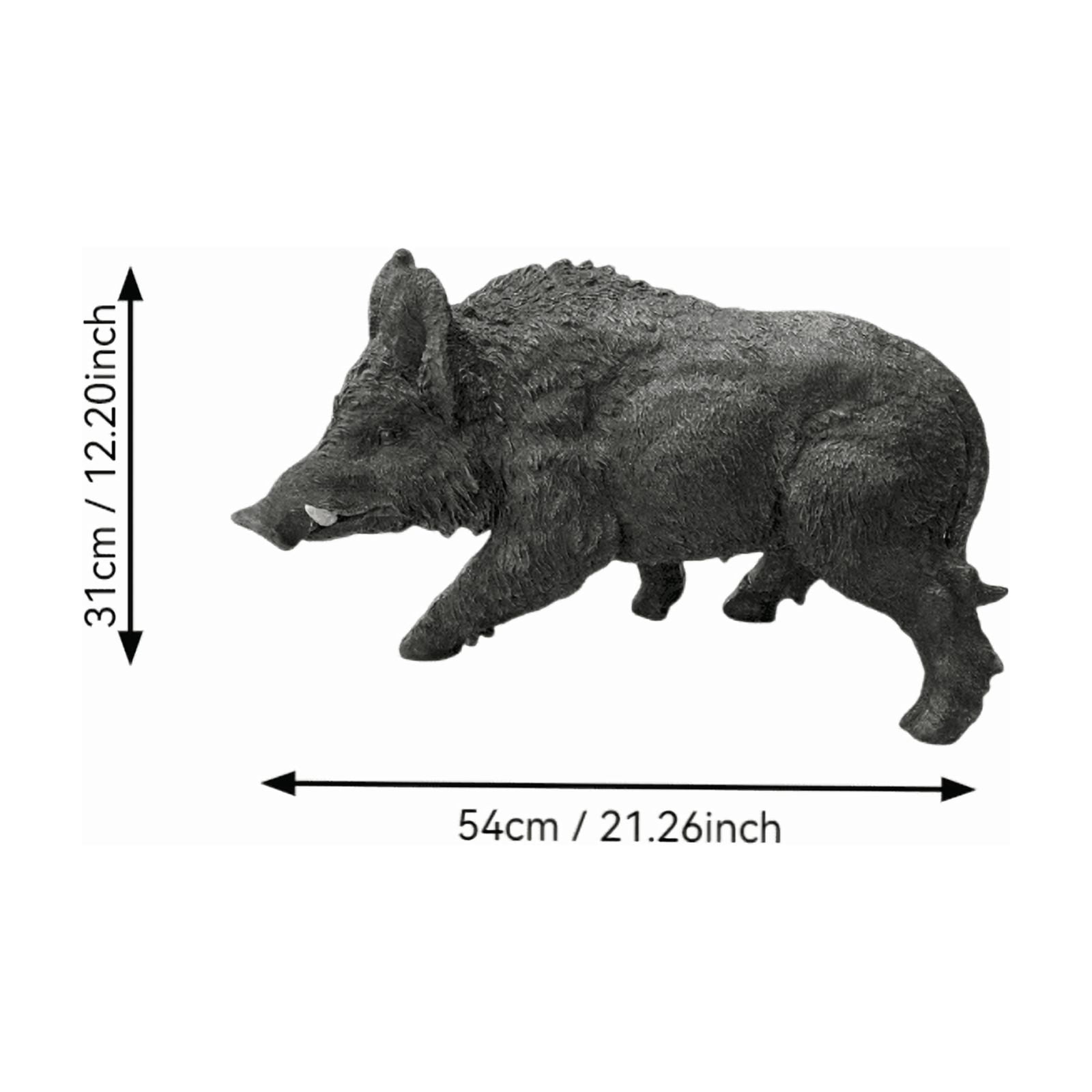 Large Wild Boar Garden Statue, 21.26" Outdoor Resin Animal Sculpture with Rustic Bronze Finish, Weather-Resistant Lawn Yard Decor for Garden, Patio, Courtyard or Indoor Display