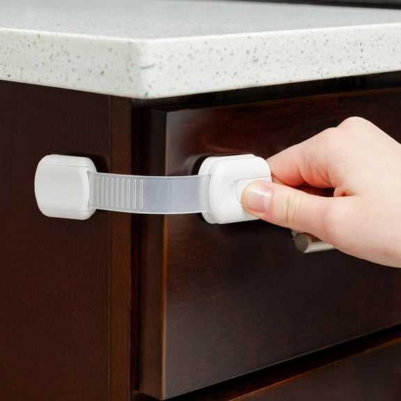 Child Safety Strap Locks 6-Pack Adjustable Strap Locks for Baby Proofing Cabinets, Fridge, Oven, & More, Easy Install Drawer Locks Baby Proofing, Multi-Use Cabinet Locks Baby Proofing