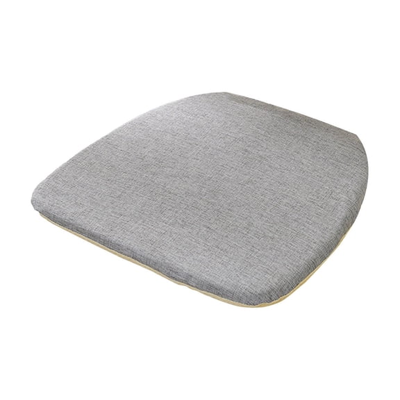 Chair Cushions Flax Linen Horseshoe Shape with Straps Non-Slip Dining Seat Cushion 16.5x15.7 Inch