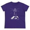 thumbnail image 4 of Women's Cotton T-Shirt with Lighthouse Design, Original Artwork Modern and Stylish, 4 of 5
