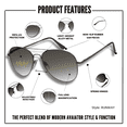 thumbnail image 2 of proSPORT Reading Sunglass Reader Tinted Aviator 2 Pairs Men Women NOT BIFOCAL, 2 of 4