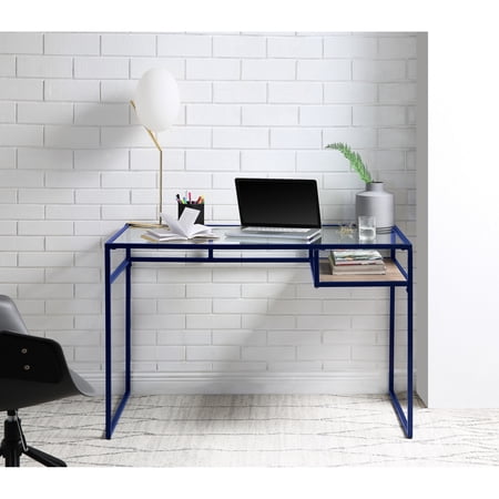 Modern Desk for Writing | Ideal for Contemporary Work Areas | Metal Frame and Wooden Shelf | Keep Books Stylishly