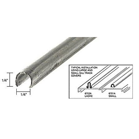Patio Sliding Door Track Cover Small Sill Track Cover - 96 in long, Repairs Damaged or Corroded Patio Door Rails By C.R. Laurence ()