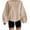 Khaki, variant on CONFREE Oversized Sweatshirts For Women Long Sleeve Ladys Sport Sweatshirt Solid Color Soft Spring Fall Clothes Shirts