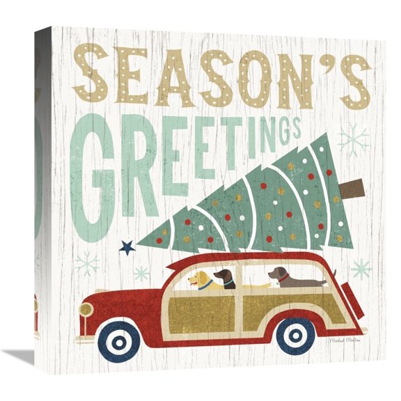 Global Gallery's 'Holiday on Wheels II' By Michael Mullan Stretched Canvas Wall Art