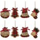 thumbnail image 1 of Adornos rústicos del árbol de navidad, decoraciones de calcetines, arpillera, país de Navidad Afortunado Sencillez, 1 of 5