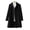 Black, variant on Women's Wool Blend Coat Single Breasted Mid-Length Pea Coat Notch Lapel Trench Coat Fall Winter Outerwear