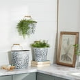 thumbnail image 2 of DecMode 10", 11", 13" Blue Metal Farmhouse Planter, 3 - Pieces, 2 of 8