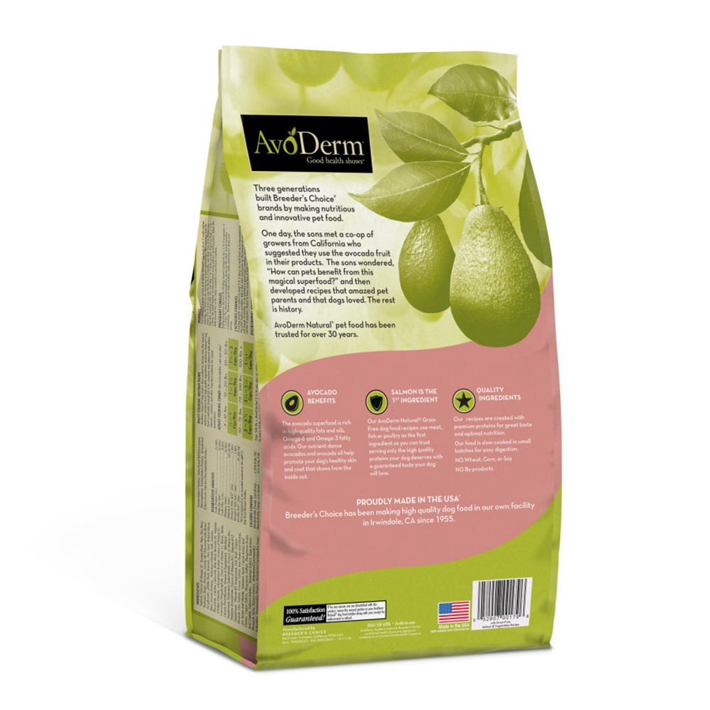 AvoDerm Natural Grain Free Salmon and Vegetables Recipe All Life Stages Dry Dog Food 4 lb
