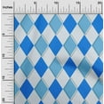 thumbnail image 2 of oneOone Rayon Blue Fabric Argyle Diy Clothing Quilting Fabric Print Fabric By Yard 56 Inch Wide, 2 of 4