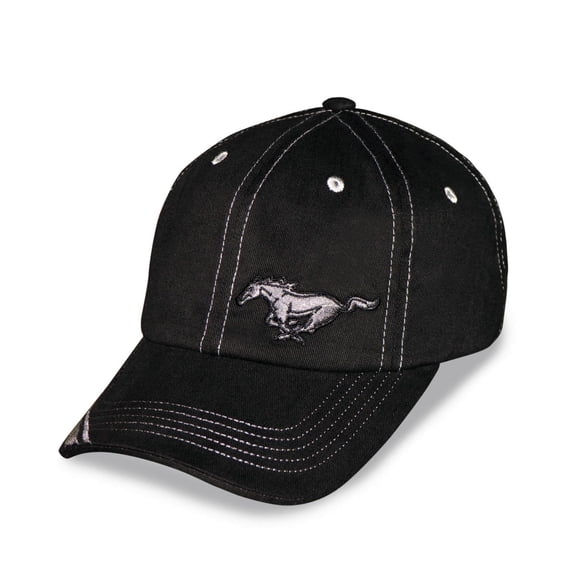 Hat - Ford Mustang Running Horse Black Ball Cap