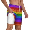 thumbnail image 3 of Gaeub Colorful Glitter Rainbow Mens Swim Trunks Stretch Beach Shorts Quick Dry for Men Swim Shorts Swimwear with Pockets- X-Large, 3 of 9