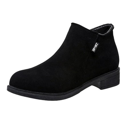 

Daznico Boots for Women Minimalist Side Zipper Boots For Women Ankle Short Boots Casual Shoes (Color: Black Size: 8 )
