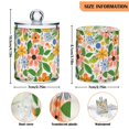 thumbnail image 5 of Yayeee 2 Pack Qtip Holder Bathroom Cotton Swab Canister with Lid Clear Dispenser Set, Retro Pink Floral, 5 of 6
