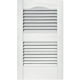 Photo 1 of 15 in. Vinyl Louvered Shutters in Bright White - Set of 2 (14.5 in. W x 1 in. D x 47.875 in. H (4.93 lbs.))