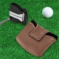 thumbnail image 5 of Haosy Caramel Brown Golf Mallet Putter Cover Strong Magnetic Leather Golf Club Headcover Closure, 5 of 7
