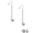 thumbnail image 2 of Delight Jewelry Silvertone Baby Cup with Crystal - Silver-tone Long Sparkle Dangle French Earrings, 2 of 4