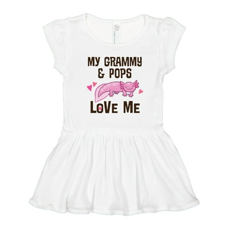 

Inktastic Grammy and Pops Love Me Axolotl Gift Toddler Girl Dress